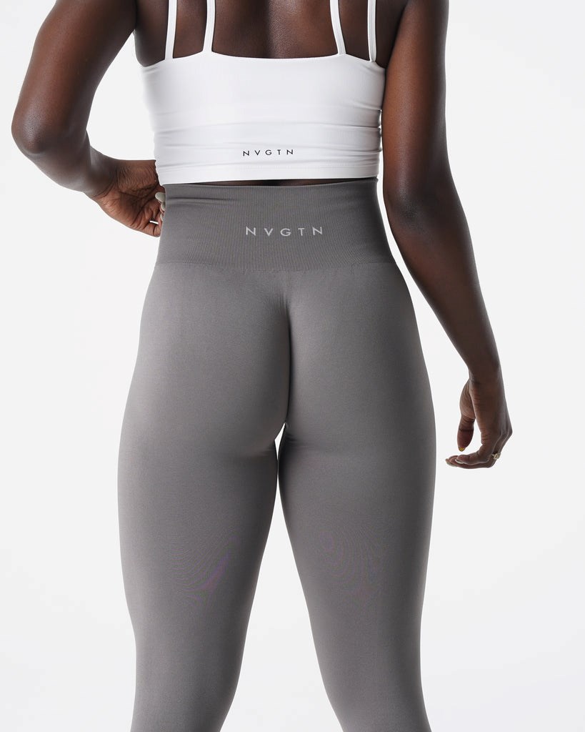 NVGTN Solid Seamless Leggings Charcoal | 418FMYXJQ