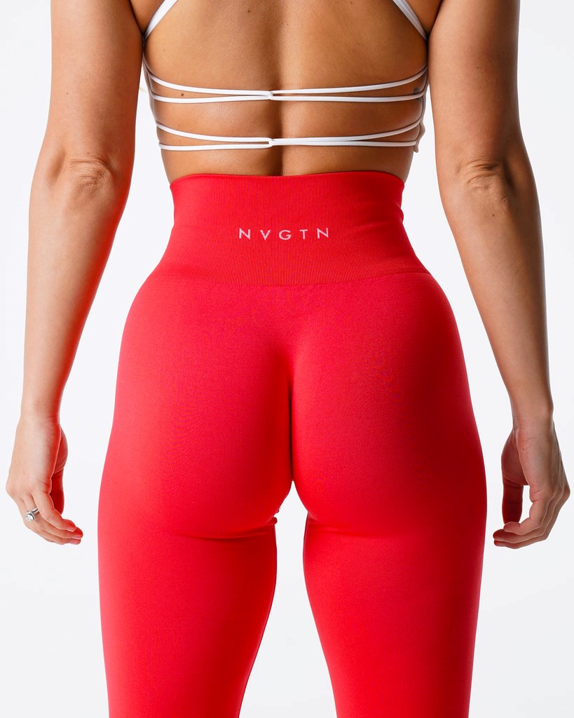 NVGTN Solid Seamless Leggings Scarlet | 246BORWFT