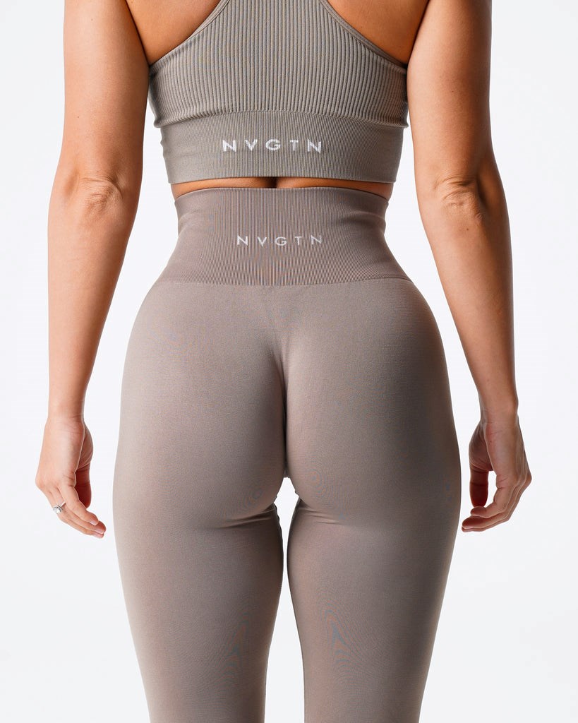 NVGTN Solid Seamless Leggings Taupe | 860UYLGIN