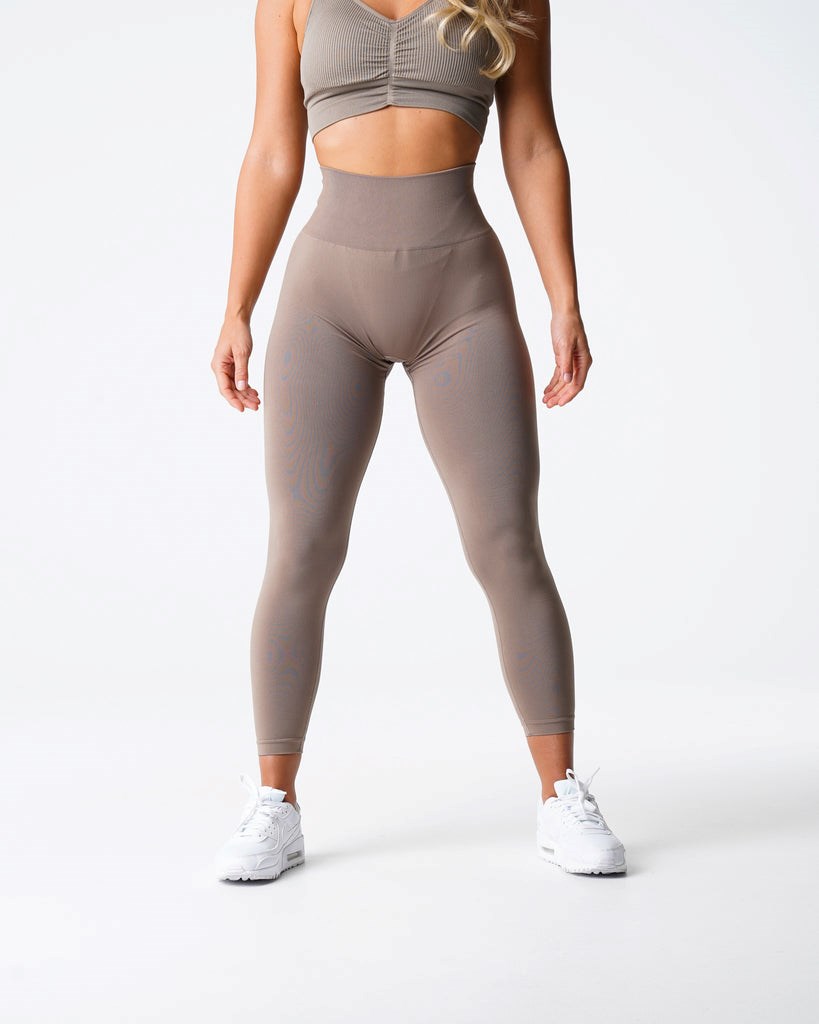 NVGTN Solid Seamless Leggings Taupe | 860UYLGIN