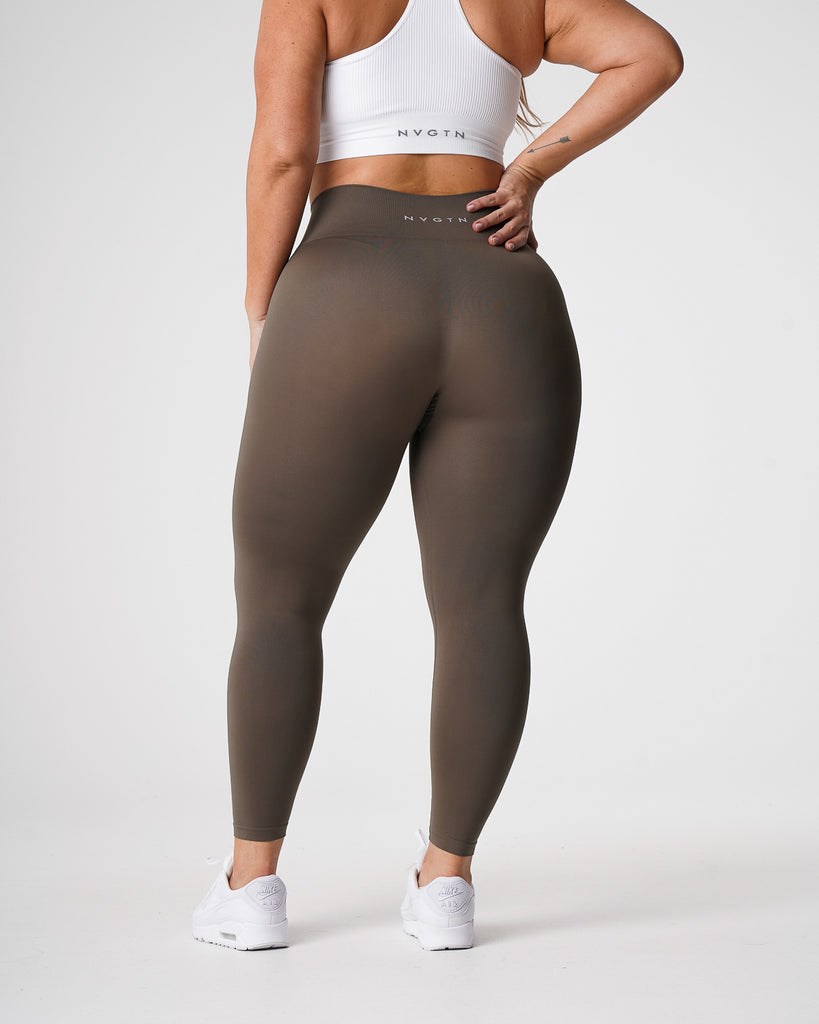 NVGTN Solid Seamless Leggings Verde Oliva | 638IRXOBQ