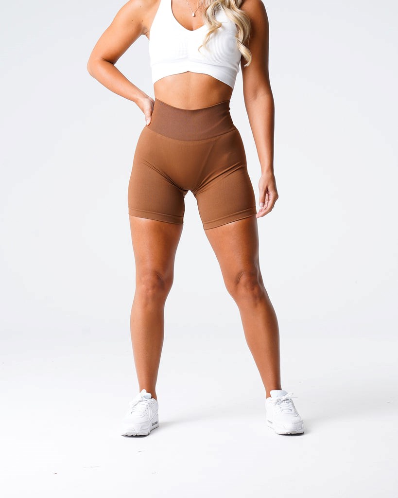 NVGTN Solid Seamless Shorts Caramel | 427KFTVMJ