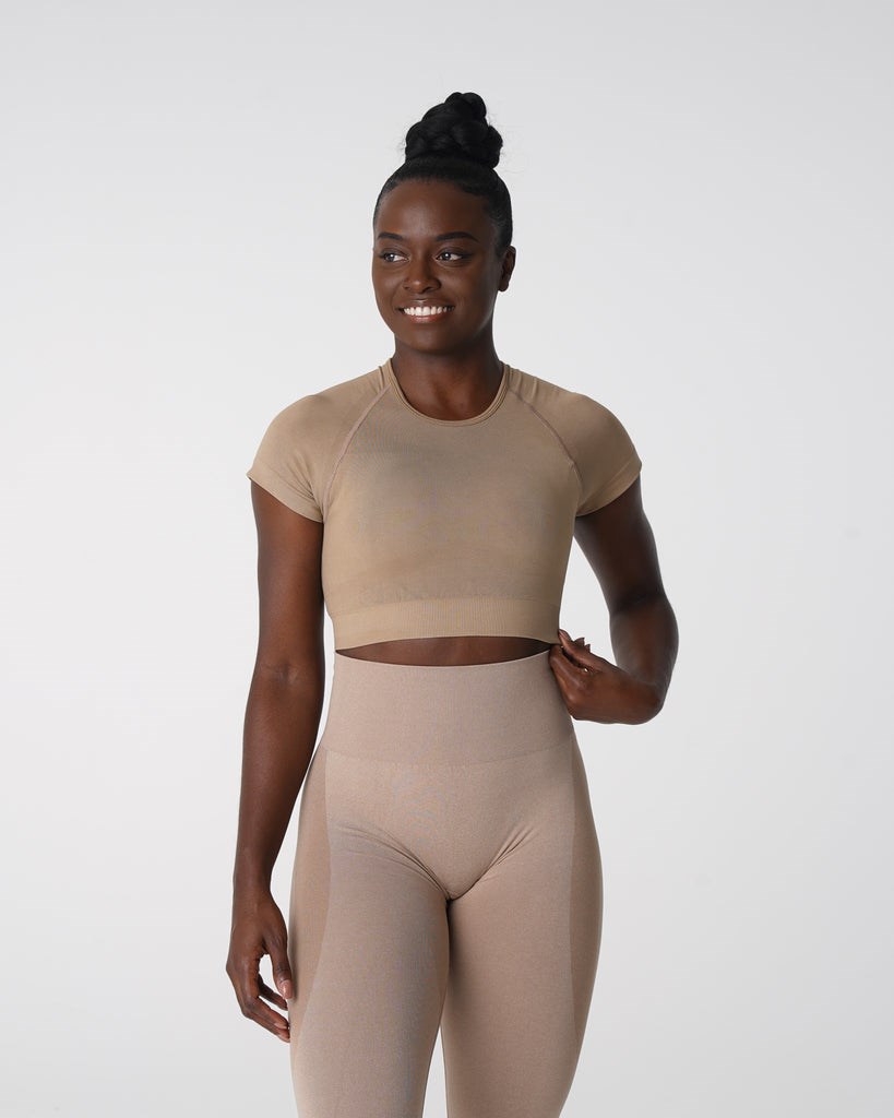 NVGTN Vortex Seamless Bra Top Beige | 257WPSGNK