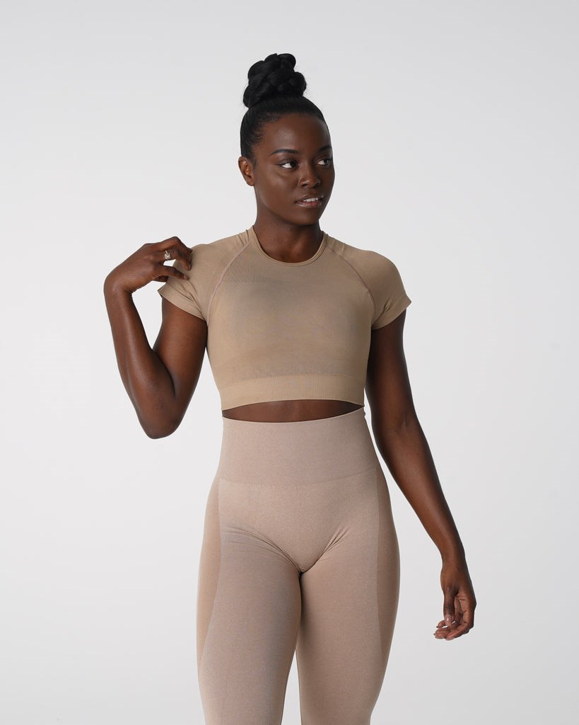 NVGTN Vortex Seamless Bra Top Beige | 257WPSGNK