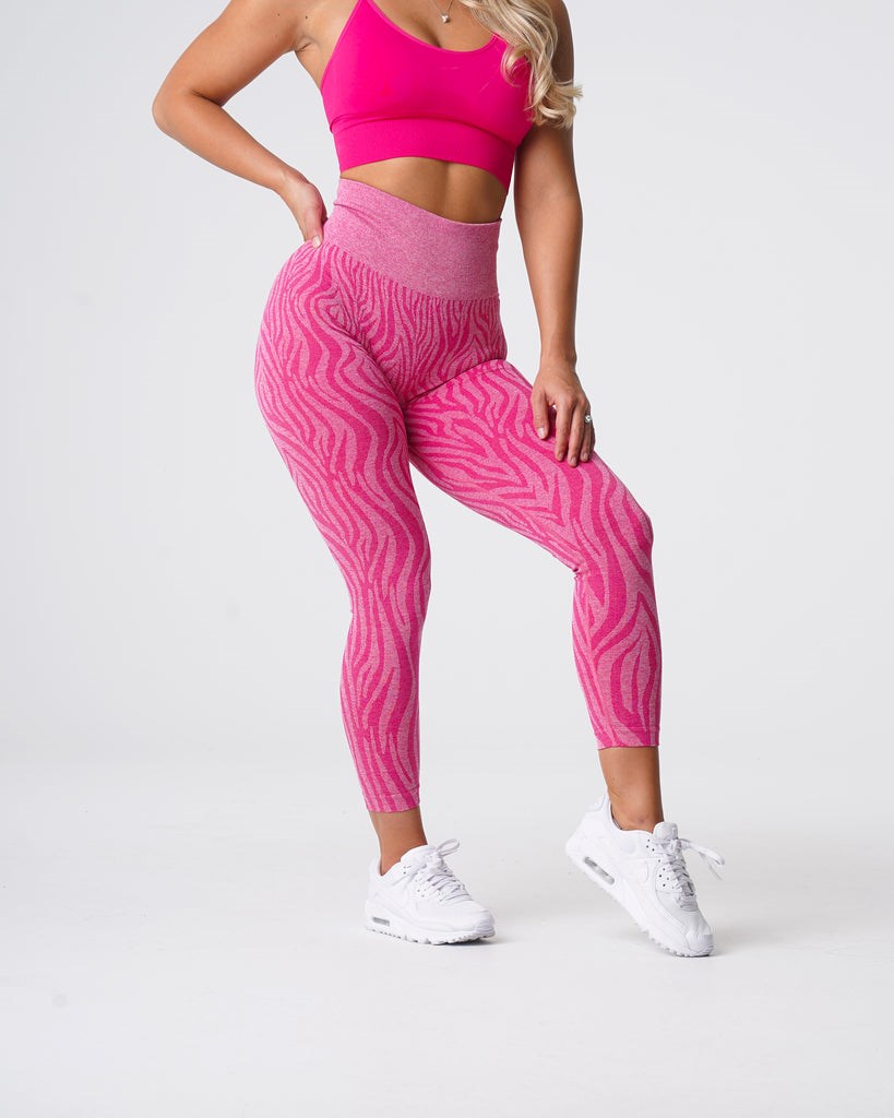 NVGTN Zebra Seamless Leggings Fucsia | 374DKTHRB