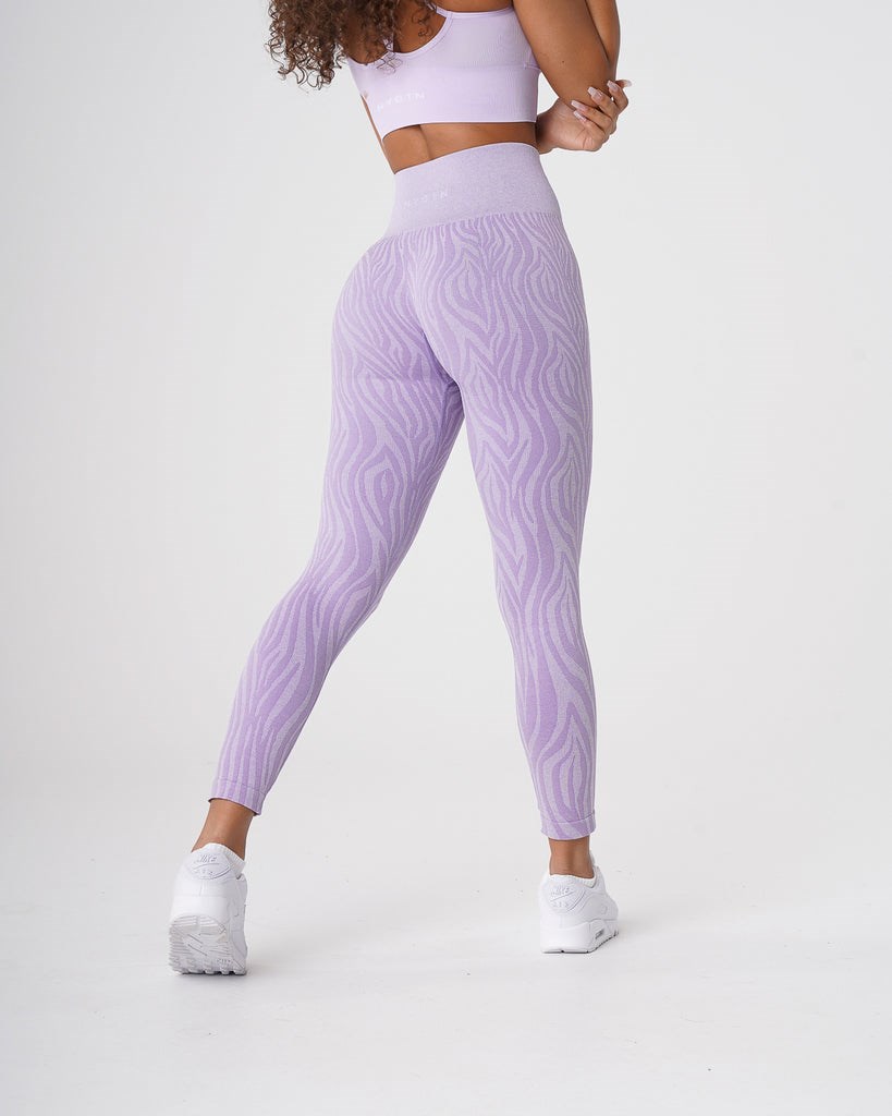 NVGTN Zebra Seamless Leggings Lilac | 407YNFOKE