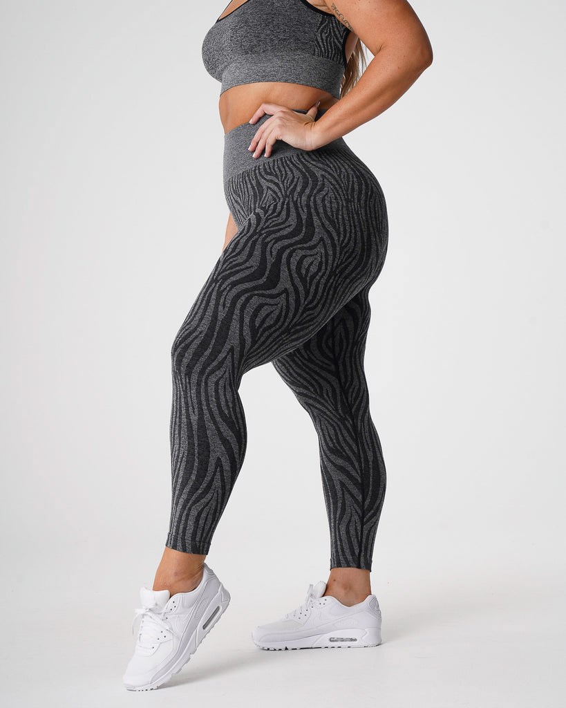 NVGTN Zebra Seamless Leggings Negras | 384MFOJZR