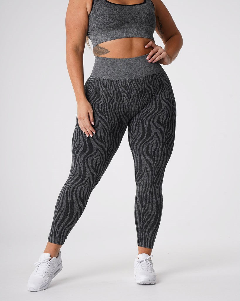 NVGTN Zebra Seamless Leggings Negras | 384MFOJZR