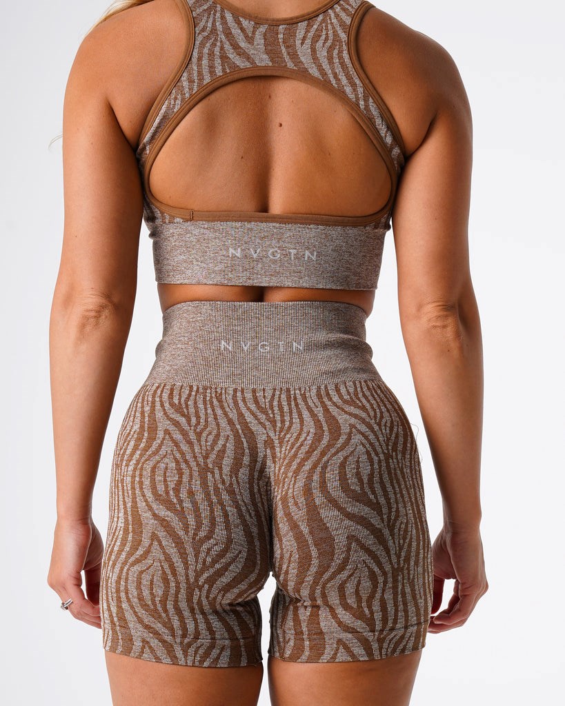 NVGTN Zebra Seamless Shorts Mocha | 295IWOBXZ