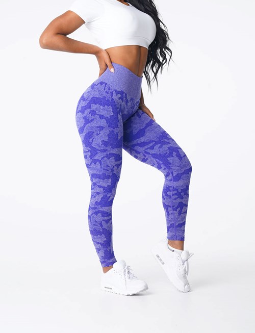 NVGTN Camo Seamless Leggings Azules | 512IUSDPB