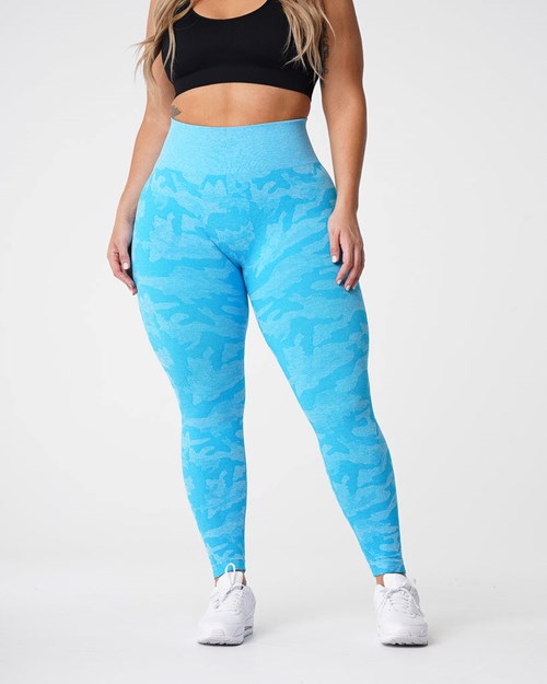 NVGTN Camo Seamless Leggings Caribbean | 210MRTOGF