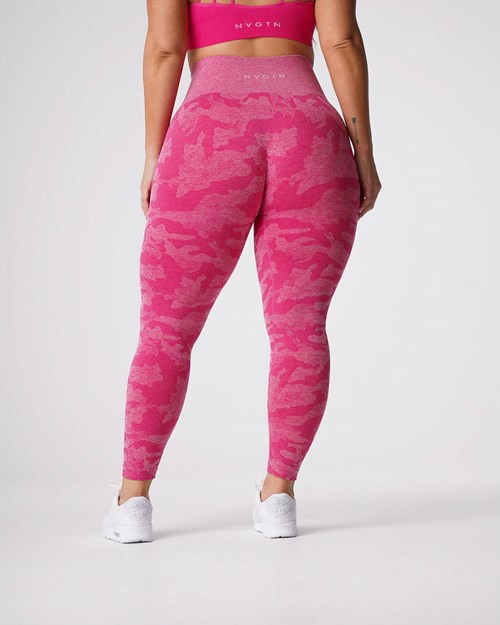 NVGTN Camo Seamless Leggings Fucsia | 659BCYFQT