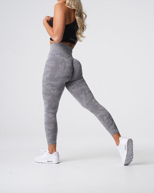 NVGTN Camo Seamless Leggings Gris | 906LRSCNQ