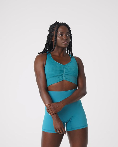 NVGTN Cinched Seamless Bra Teal | 259YJXNTE