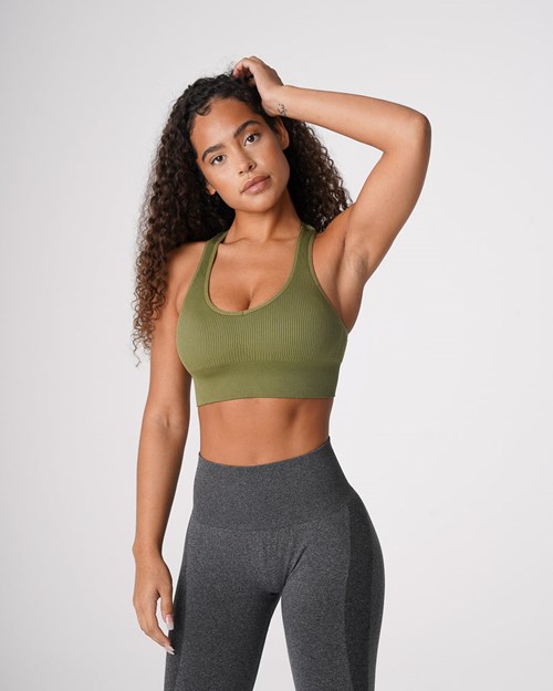 NVGTN Galaxy Acanalado Seamless Bra Kaki Verde | 148PGRFBX