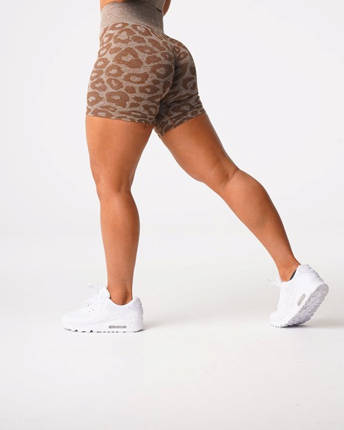 NVGTN Leopard Seamless Shorts Mocha | 798DCBGUM