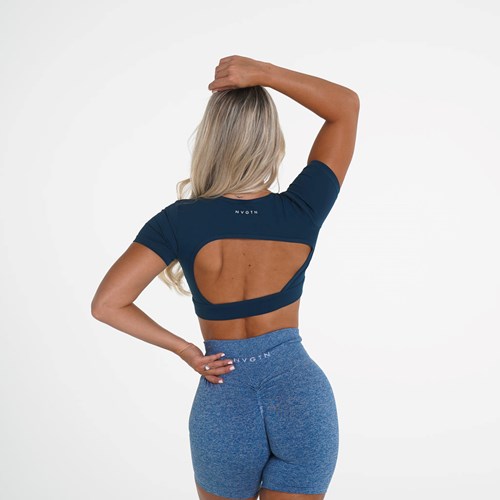 NVGTN Open Back Tee Azul Marino Azules | 925NETXCD