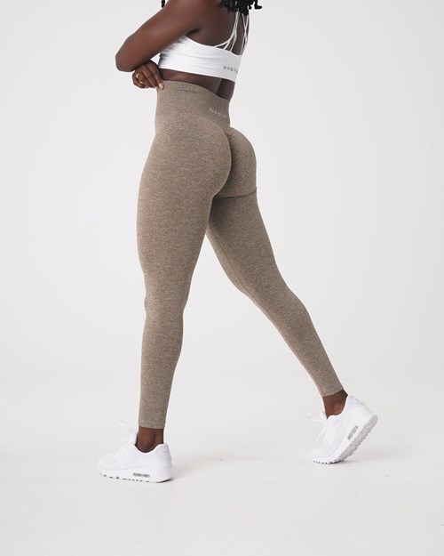 NVGTN Scrunch Seamless Leggings Mocha | 793KRFDLB