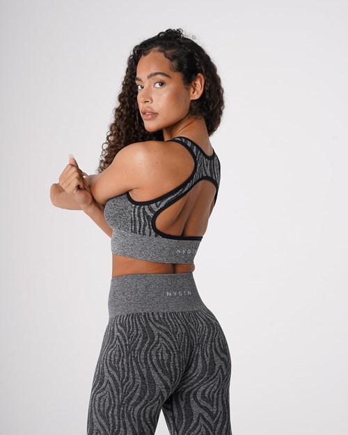 NVGTN Zebra Eclipse Seamless Bra Negras | 185ZVAHDQ