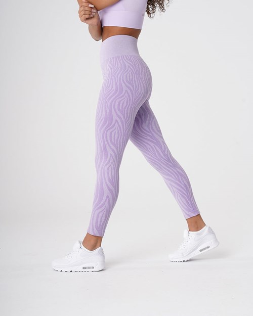 NVGTN Zebra Seamless Leggings Lilac | 407YNFOKE